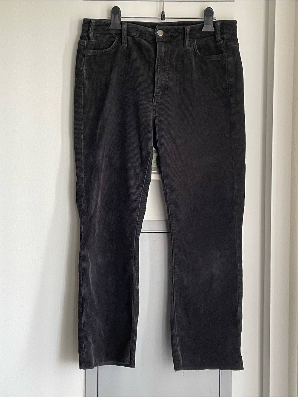 QUINCE Black Organic Stretch Corduroy Kick Flare Pants